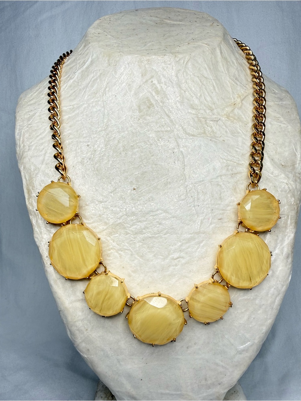 INC International Concepts Yellow Faceted Circle Statement Necklace